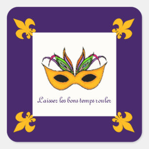 Fleur de Lis Mask Mardi Gras stickers