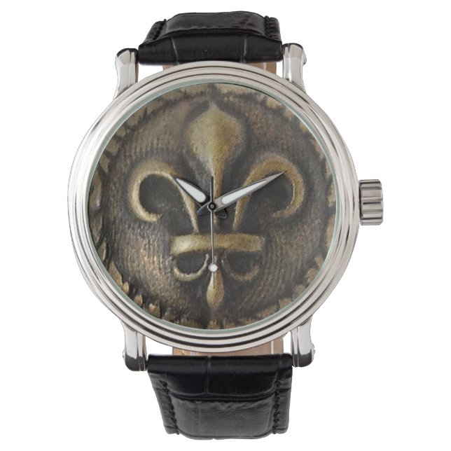 Fleur De Lis Medallion Horloge (Voorkant)