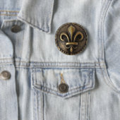 Fleur De Lis Medallion Ronde Button 5,7 Cm (In situ)