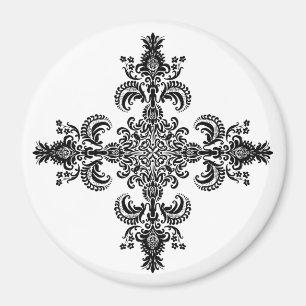 Fleur de lis Meditation 4 corners Magneet