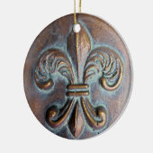 Fleur De Lis, met een druk van koper Keramisch Ornament (Links)