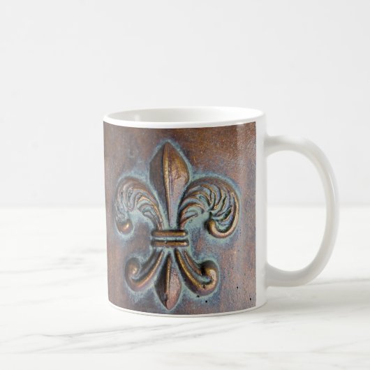 Fleur De Lis, met een druk van koper Koffiemok (Rechts)