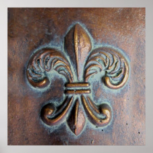 Fleur De Lis, met een druk van koper Poster