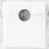 Fleur De Lis, met een druk van koper Ronde Sticker (Tas)
