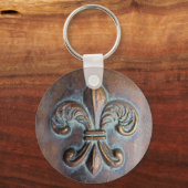 Fleur De Lis, met een druk van koper Sleutelhanger (Achterkant)