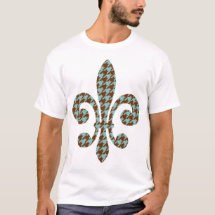 fleur de lis met houndstooth t-shirt