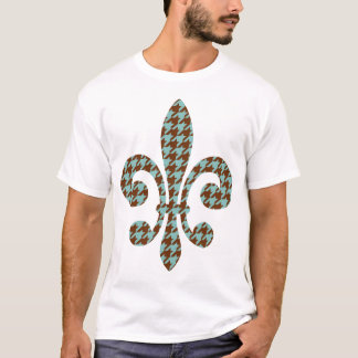 fleur de lis met houndstooth t-shirt