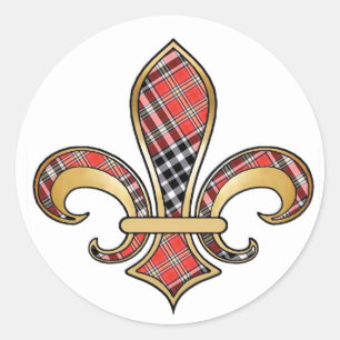 Fleur de Lis met patroon 02 Ronde Sticker