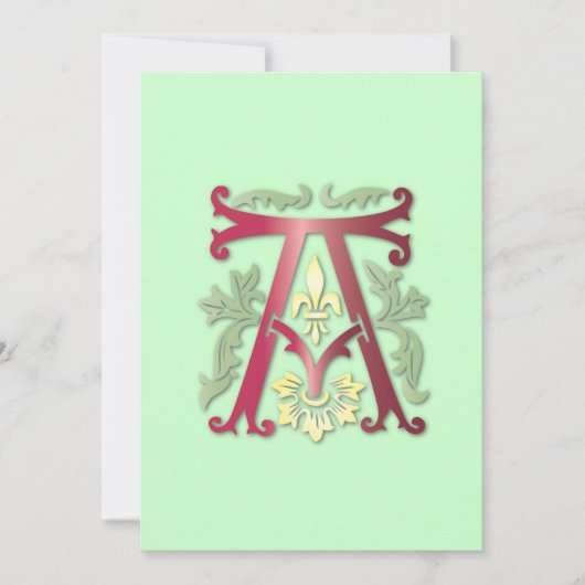 Fleur-de-lis Monogram Kaart (Voorkant)