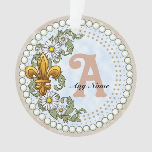 Fleur De Lis Monogram Ornament (voorkant)
