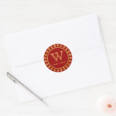 Fleur-de-lis  monogram ronde sticker (Envelop)