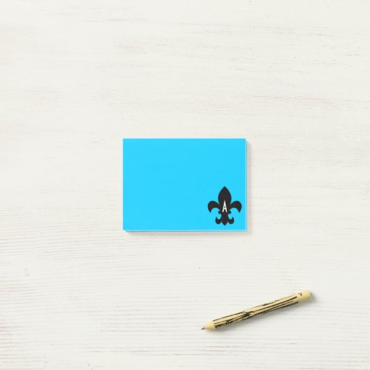 Fleur de Lis Monogram Sjabloon Post-it® Notes (Op bureau)