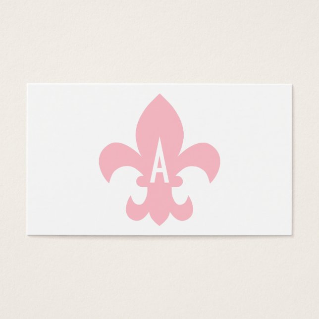 Fleur de Lis Monogramme rose et blanc (Devant)