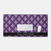 Fleur de Lis Motif, Français, Royal, Crème, Violet (Clavier et souris)