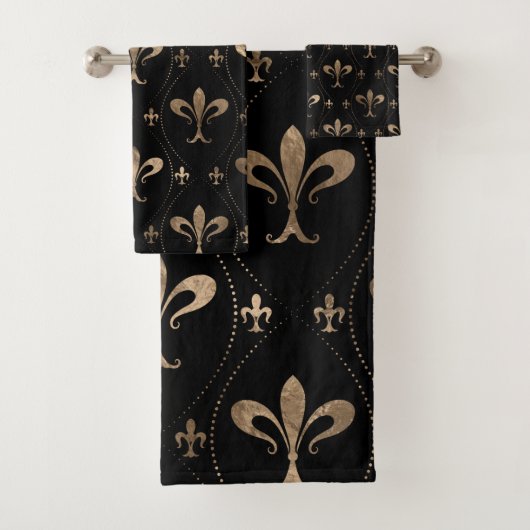 Fleur de lis motif noir et or (En situation)
