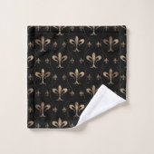 Fleur de lis motif noir et or (Gant de toilette)