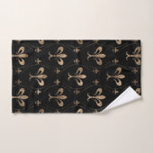 Fleur de lis motif noir et or (Serviette à main)