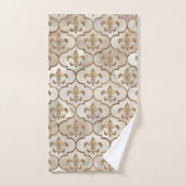 Fleur de lis motif perle et or (Serviette à main)