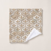 Fleur de lis motif perle et or (Gant de toilette)
