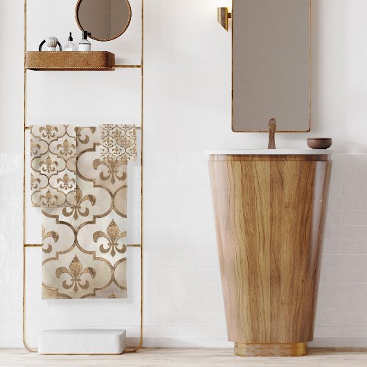 Fleur de lis motif perle et or