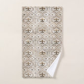 Fleur de lis motif perle et or (Serviette à main)