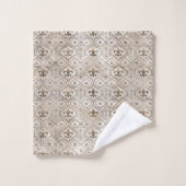Fleur de lis motif perle et or (Gant de toilette)