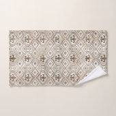 Fleur de lis motif perle et or (Serviette à main)