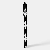 Fleur de Lis Motif, Royal French, Blanc sur Noir (Côté gauche)
