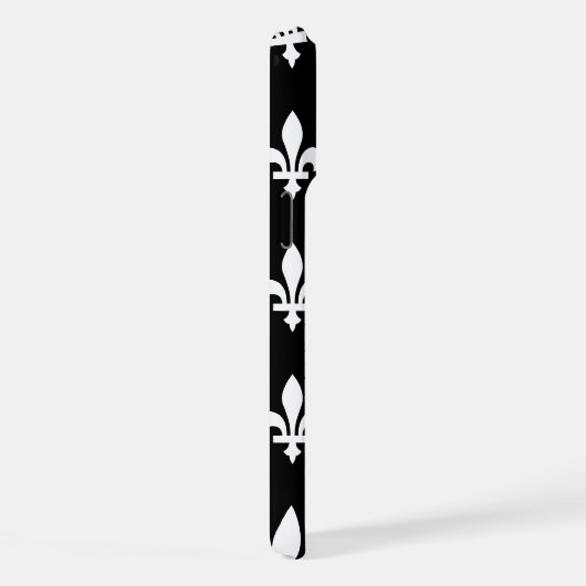 Fleur de Lis Motif, Royal French, Blanc sur Noir (Côté droit)