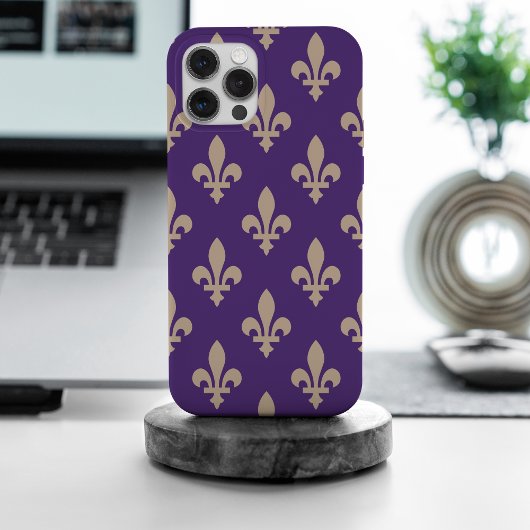 Fleur de Lis Motif, Royal French Creative on Purpl