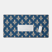 Fleur de Lis Motif, Royal French, Crème sur Blue (Clavier et souris)