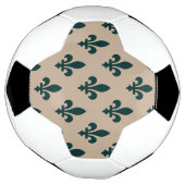 Fleur de Lis Motif, Royal French Green on Cream (Tourné)