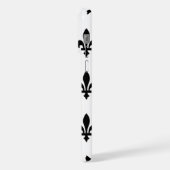 Fleur de Lis Motif, Royal French, Noir sur Blanc (Côté gauche)
