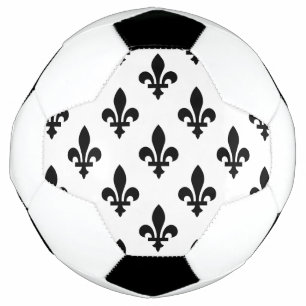 Fleur de Lis Motif, Royal French, Noir sur Blanc