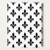 Fleur de Lis Motif, Royal French, Noir sur Blanc (Dos)