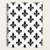 Fleur de Lis Motif, Royal French, Noir sur Blanc (Devant)