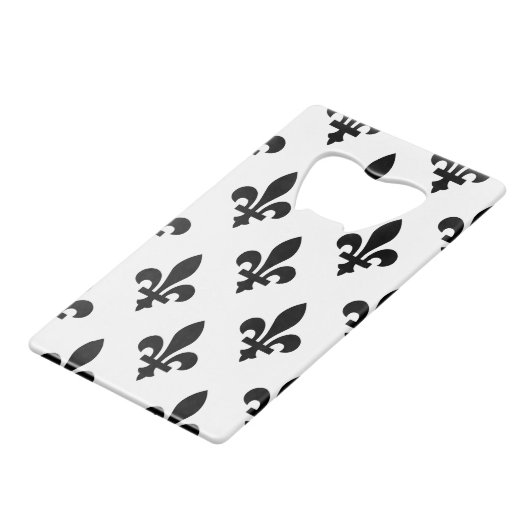 Fleur de Lis Motif, Royal French, Noir sur Blanc (Devant Angle)