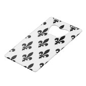 Fleur de Lis Motif, Royal French, Noir sur Blanc (Dos Angle)