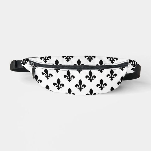 Fleur de Lis Motif, Royal French, Noir sur Blanc (Recto)