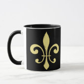 Fleur de Lis Mug noir et or qui dort (Gauche)