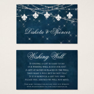 Fleur de Lis Navy Blue Light   Rustige wending wel Visitekaartjes