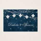 Fleur de Lis Navy Blue Light | Rustige wending wel Visitekaartjes (Voorkant)