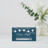 Fleur de Lis Navy Blue Lights | Diaper Raffle Informatiekaartje (Staand voorkant)