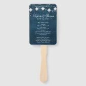 Fleur de Lis Navy Blue Lights | Programma Rustic Handwaaier (Voorkant)