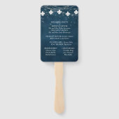 Fleur de Lis Navy Blue Lights | Programma Rustic Handwaaier (Achterkant)