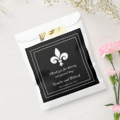 Fleur de Lis Noir Mariage Favoriser Sacs (Scellé)