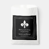 Fleur de Lis Noir Mariage Favoriser Sacs (Devant)
