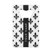 Fleur de Lis, Noir sur Blanc, Noir, Votre Nom (Dos)