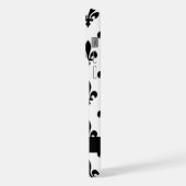 Fleur de Lis, Noir sur Blanc, Noir, Votre Nom (Côté gauche)