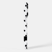 Fleur de Lis, Noir sur Blanc, Noir, Votre Nom (Côté droit)